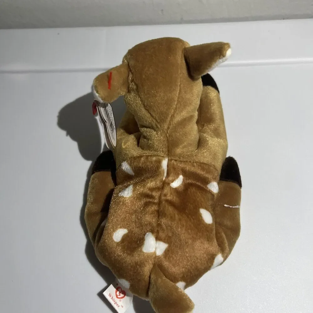 Ty Whisper the Deer Beanie Baby, so cute MWMT GREAT TO PUT RIBBON AND ON TREE